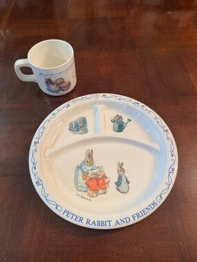 Peter Rabbit and Friends Melamine Set Beatrix Potter Dish plate and Cup